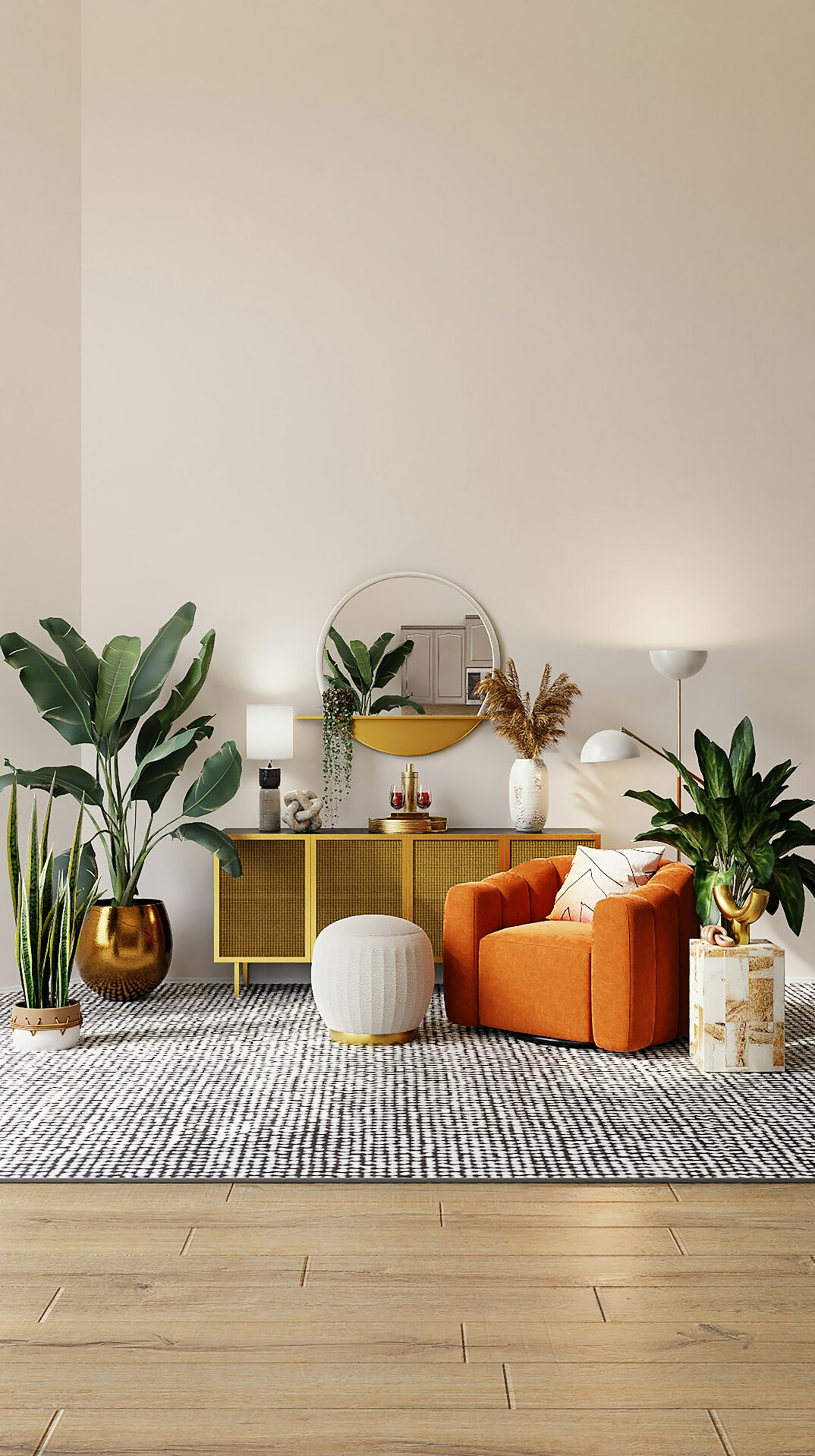 indoor plants in living room